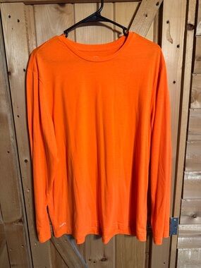 Athletic Works Men's Long Sleeve Crewneck Shirt - High-Visibility Orange